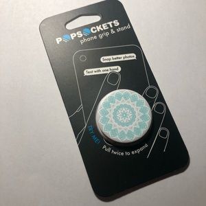 Blue and white pop socket